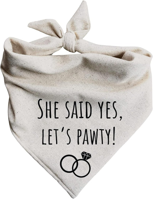 Generic She Said Yes! Lets Pawty Dog Bandana Engagement Announcement Wedding Party Celebrate
