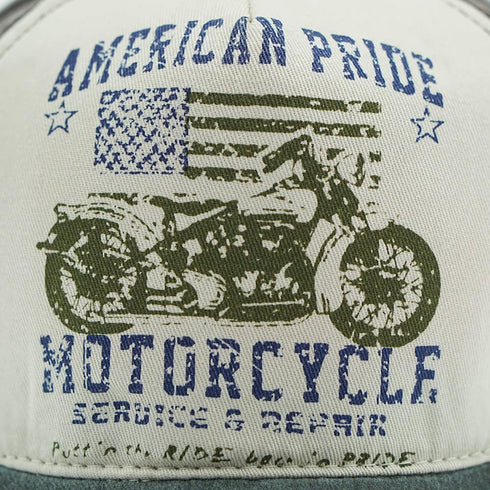 Vintage Baseball Cap, 100% Cotton Washed Denim Trucker Cap, Motorcycle Print Outdoor Sun Hat