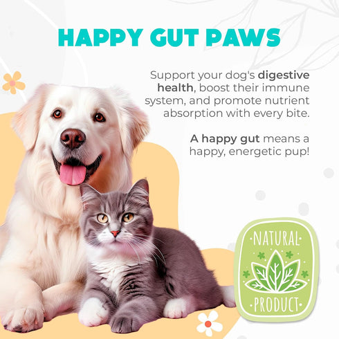 60 Probiotics for Dogs Chews Pcs - Digestive, Gut Health & Diarrhea Support - Chews for Dogs - US Formula