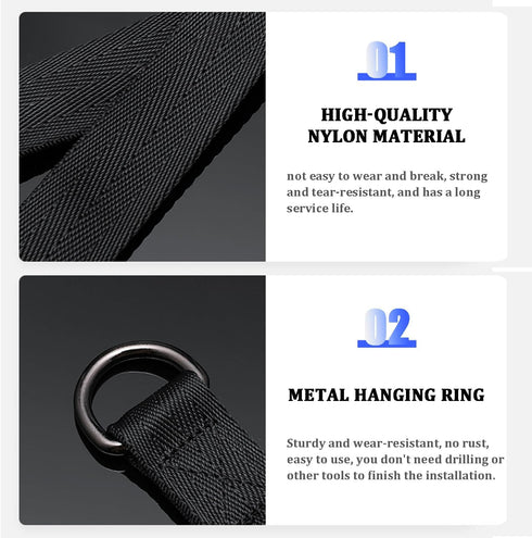 Fitness Pulley Cable Attachments, Tricep Extension Strap Cable Attachments Straps Cable Pulley System Accessories Home Gym Fitness Strap for Greater Range of Motion