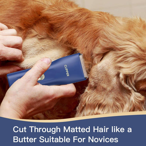 Dog Cat Home Hair Waterproof Clipper, Portable Electric USB Rechargeable Grooming Tools, Low Noise Cordless Trimmer