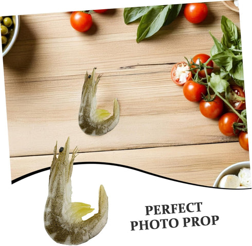 5pcs ARTIBETTER Artificial Shrimp Sea Fake Shrimp Model Plush Lifelike Ornament for Decor Simulation Plush Food Photo
