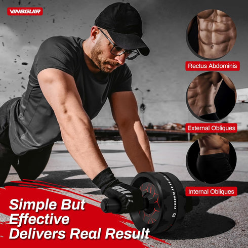 Vinsguir Ab Roller Wheel for Abdominal & Core Strength Training, Fitness Equipment with Knee Pad Accessories