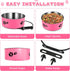 2 Pack Mountable Stainless Steel Kennel Bowls for Dogs, No Spill Hanging Water Bowls with Clamp Holder (Hot Pink)