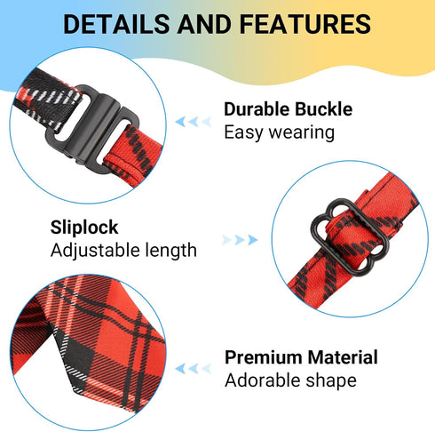 Segarty 50 PCS Dog Neckties, Adjustable Bow Ties for Medium Large Dogs, Festival Formal Bulk Pet Accessories