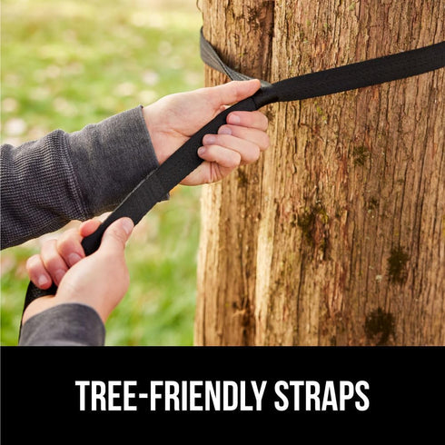 Gorilla Grip 9x4.5 FT Durable Portable Camping Hammock, Holds 400lbs with Heavy Duty Tree Straps, Blue