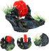 Rockery Aquarium Decorations, Fish Tank Mountain Decor with Castle Model