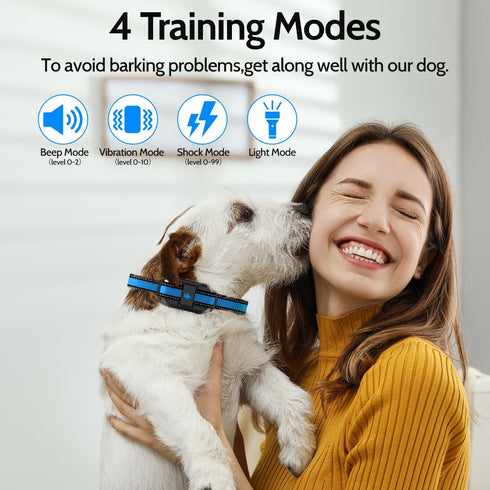 Dog Training Collar Electric with 4 Training Modes, Rechargeable Remote Waterproof Range 3300Ft for Small Medium Large
