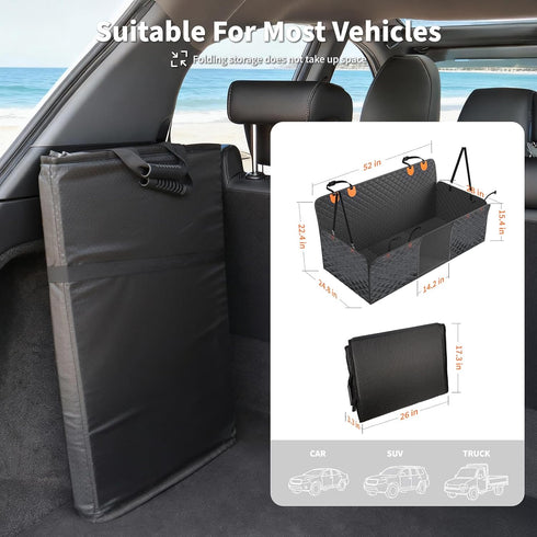 3 400lbs, HOTEAGLE Pet Car Seat Cover with Separate Hard Bottom Plates, Ideal for Car/SUV/Small Trucks, Back Seat