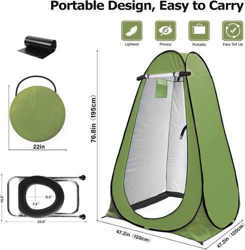 UPF40+ Anngrowy Pop Up Privacy Shower Tent - Portable Outdoor Camping Bathroom Toilet Changing Dressing Room