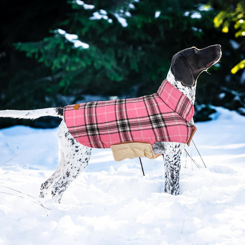 Kuoser Waterproof Dog Jacket, Pink XL, Adjustable Durable Coat for Extra Large Dogs