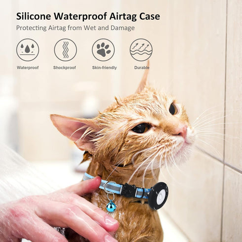 2022 Airtag Cat Collar Holder - Small Compatible with Apple Airtag GPS Tracker, 2Pack Waterproof Case Cover for Cat Dog
