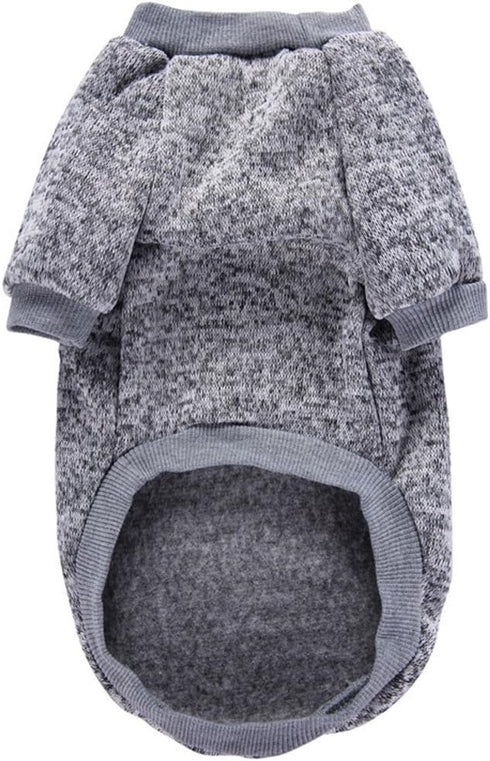 Pet Dog Classic Knitwear Sweater, Warm Winter Puppy Coat, Soft Sweater for Small Dogs (XXS, Grey)