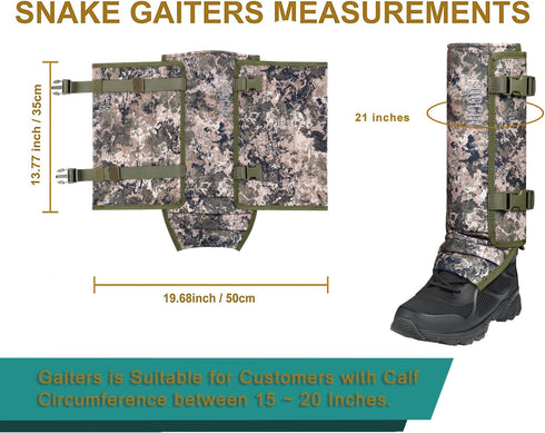 QOGIR Snake Gaiters for Hunting, Durable Leggings for Men & Women, Snake Bite Protection