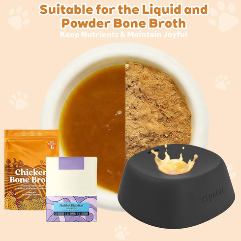 3/4 Yipetor Slow Feeder Dog Bowls for Liquid Treat, Entertained Ball-in Bone Broth Dog Lick Bowl, Cup Yogurt Pup Lick