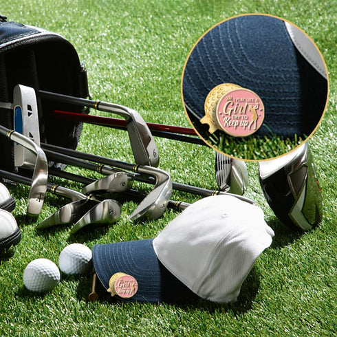 I Know I Play Like A Girl Golf Ball Marker - Funny Gift for Women with Magnetic Hat Clip