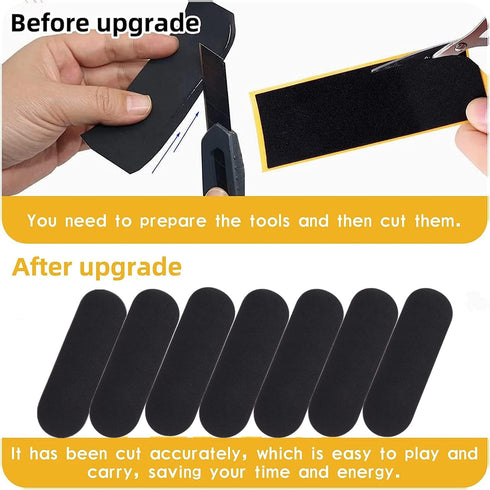 ACFELLE 10Pcs 34mmx98mm (10 Pre-Cut Fingerboard Grip Tape, Pro Mini Finger Skateboards One Step Install Foam Adhesive