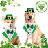 2 PCS St. Patrick's Day Dog Costume Bandana and Top Hat, Green Bow Tie Tux Clothes for Dogs and Cats (Large).