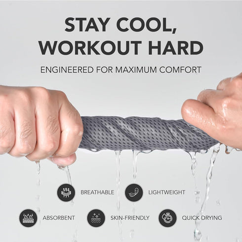 2 Pack 44x16.5 Microfiber Cooling Towels for Neck and Face - Mesh Quick Dry Gym Towels for Working Out with Waterproof