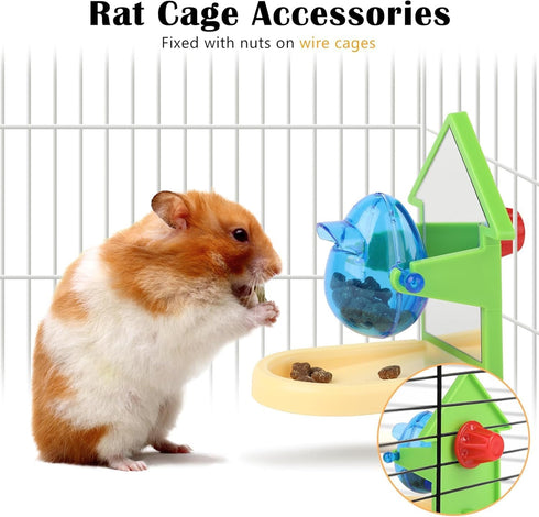 (1PC) Rat Foraging Toy Enrichment Food Toys Puzzle Treat Dispensing Slow Feeder with Mirror Intelligence Growth Cage