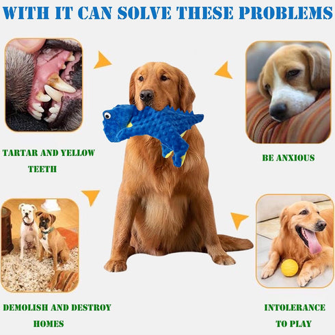 AIMETING No Stuffing Dog Toys for Aggressive Chewers, Squeaky Wrinkled Toys, Durable Dog Chew Toys, Soft and Tough