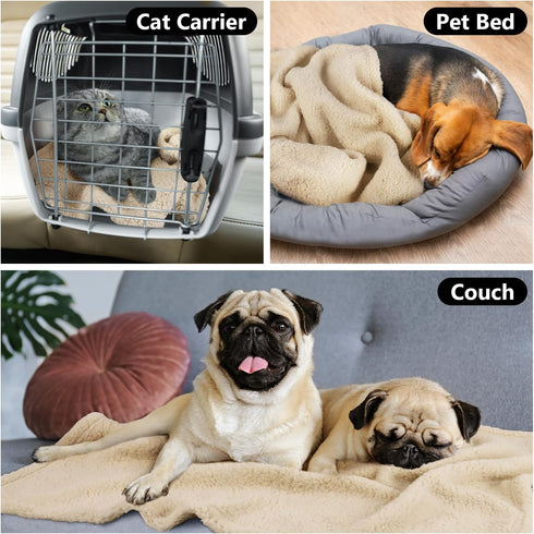 furrybaby 2-in-1 Puppy Blankets for Small Dogs - Premium Super Soft Sherpa & Fleece Dog & Cat Bed Blankets, Washable &