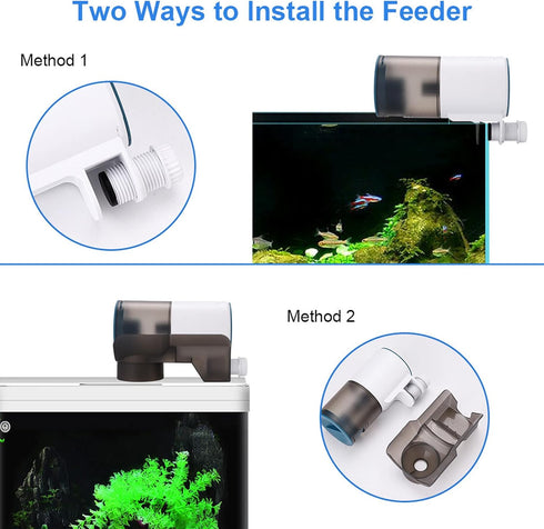 Automatic Fish Feeder, Quiet Waterproof Electric Auto Feeder, 200ml Intelligent Timer for Fish Pond Holiday