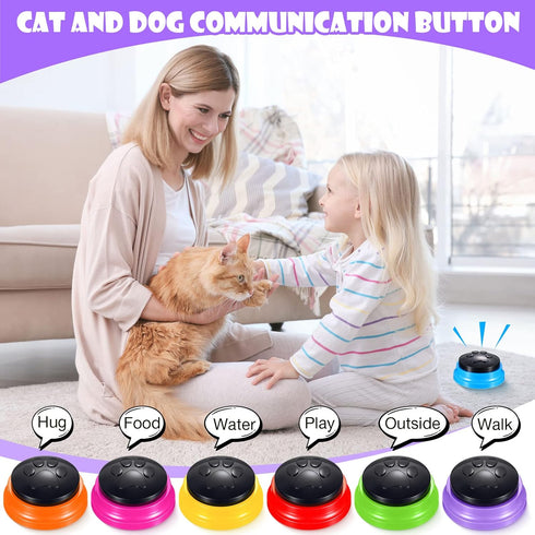 8 Pack Voice Recording Buttons for Dogs - Recordable Communication Buttons for Pet Training, 30 Second Recording
