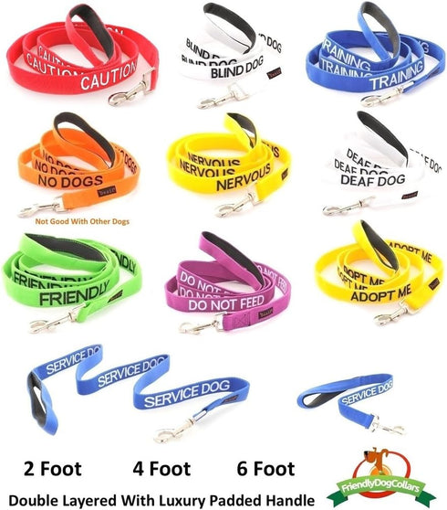 Deaf Dog Dexil Friendly Dog Collars, Color Coded Dog Accident Prevention Leash, 6ft/1.8m, Award Winning