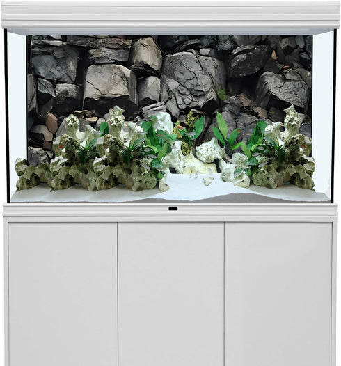 AWERT 72x24 inches Grey Rock Stone Aquarium Background for Fish Tank and Rocky Terrarium
