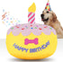 Dog Birthday Cake Toy 5.9", Larger Plush Dog Gift with Electronic Music