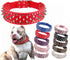 Hoot PU Leather Adjustable Spiked Studded Dog Collar - 2" Wide with 43 Spikes (L, Neck 21"-24", Red)