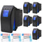 KEING Waterproof Rocker Switch Toggle with Blue LED Light, 12V 20Amp, 24V 10Amp, 3 Pin for Automotive Cars, Marine,