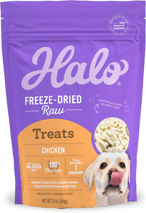 Halo Freeze Dried Raw Dog Treats, 100% Chicken Breast Recipe, Dog Treats