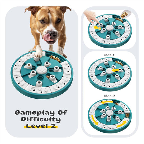 2 3 KADTC Dog Puzzle Toy, Large Size, Levels of Step-by-Step Challenge, Ways to Play Beginner to Advanced Slow Feeder