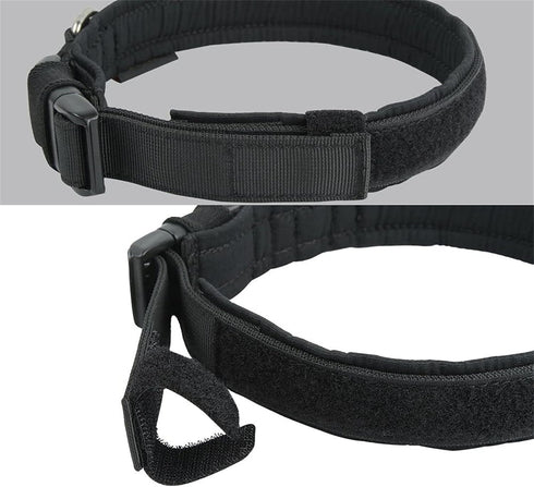 EXCELLENT ELITE SPANKER Tactical Adjustable Nylon Dog Collar - Heavy Duty Military for Small, Medium, Large Dogs (BLK-M)