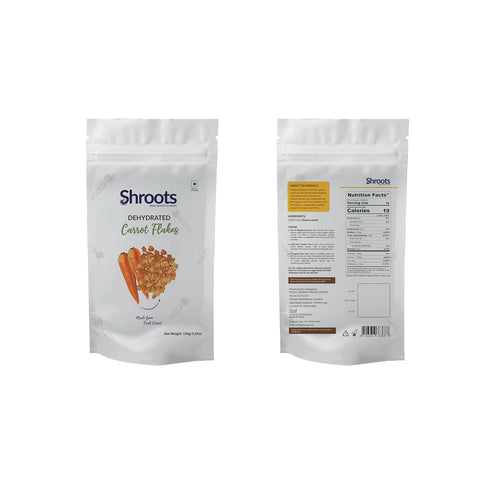 150g (5.29oz, Pack 1) SHROOTS Dehydrated Dry Carrot Flakes of Natural No Preservatives Perfect for Soups Stews