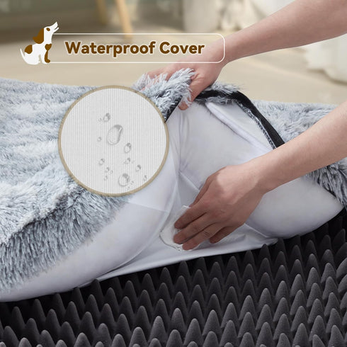 Orthopedic Dog Bed for Medium Breeds, High Density Egg Crate Foam Sofa Bed with Waterproof Removable Washable Cover