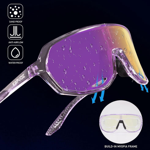KAPVOE Photochromic Cycling Glasses for Men Women, Mountain Bike Sunglasses, Sports Goggles with UV Protection