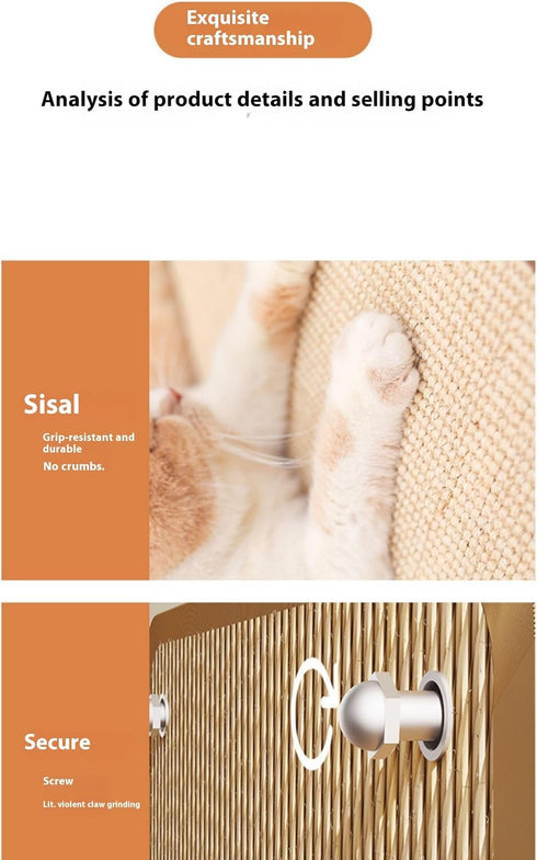 MEMQUQ Interactive Cat Scratching Toy - Natural Sisal Activity Mat for Kittens, Engaging Claw Exercise Play Pad