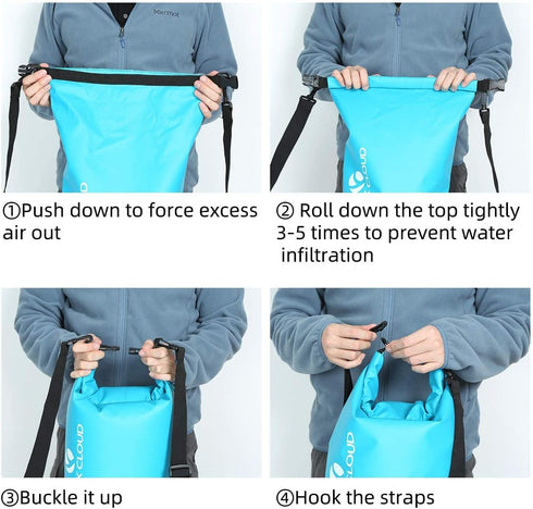 ROCK CLOUD Waterproof Dry Bag 5L Dry Sack for Kayaking, Rafting, Boating, Beach, Surfing, Swimming, Orange