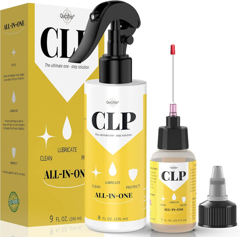 Qucship Gun Oil 8 oz & 1 oz Needle Oiler Gun Lubricant, Multi-Purpose