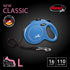 FLEXI New Classic Retractable Dog Leash - 16 ft Tape for Large Dogs (Blue)