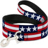 Dog Leash Stars Stripes, Blue White Red, 4 Feet Long, 1.5 Inch Wide