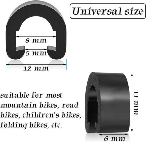 HESTYA 100 Pieces Bicycle C-Clips Clamps for Brake Derailleur Shift Cables with Plastic Box