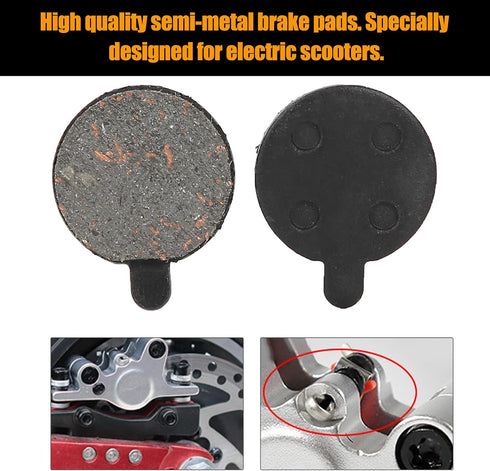 Semi Metal Brake Pads, 4 Pairs for 10inch Electric Scooter Brake Disc Rotor