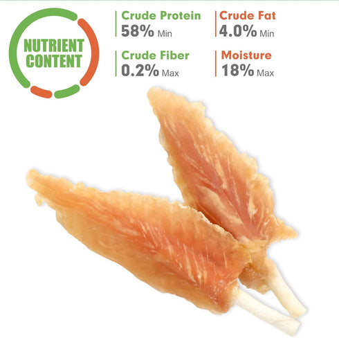 MON2SUN 4-4.5 Inch (18.34 -Pack 1) Dog Rawhide Twist Chicken Wrapped Rawhide Sticks for Puppy and Small Dogs, Promotes