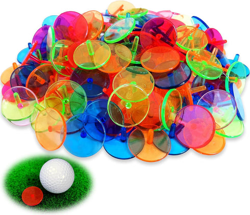 Golf Ball Marker, 50-100 pcs Plastic Position Ball Marker, Quarter Size Mix Colour