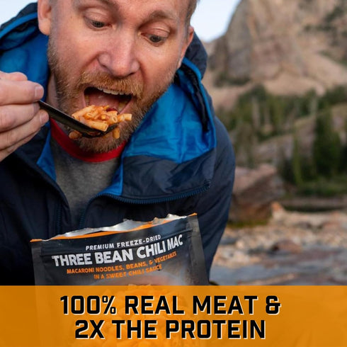 Peak Refuel Three Bean Chili Mac - Vegan Freeze Dried Backpacking Food, High Protein, Quick Prep, Lightweight Meals