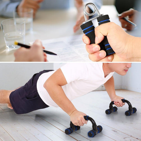 TOMSHOO AB Wheel Roller Kit with Push-Up Bar, Knee Mat, Jump Rope, Hand Gripper for Home Gym